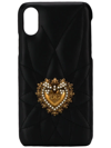 Dolce & Gabbana Sacred Heart Plaque Iphone Xr Cover In Black