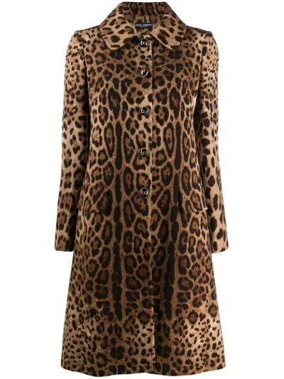 Dolce & Gabbana Leopard-print Wool Coat In Animal Print