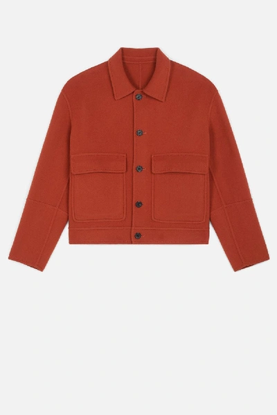 Ami Alexandre Mattiussi Unstructured Patched Pockets Jacket In Orange