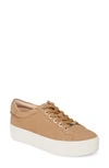 Jslides Hippie Platform Sneaker In Sand Nubuck Leather