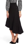 VINCE CAMUTO SIDE BUTTON ASYMMETRICAL STRETCH CREPE SKIRT,9159410