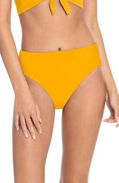 Robin Piccone Ava High Waist Bikini Bottoms In Marigold