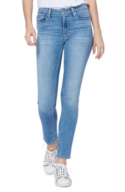 Paige Hoxton Ankle Cropped Skinny High-rise Stretch-denim Jeans In Blue