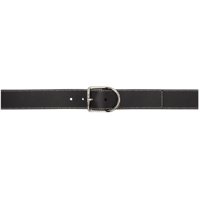 Burberry Jack D-shaped Leather Belt In Black