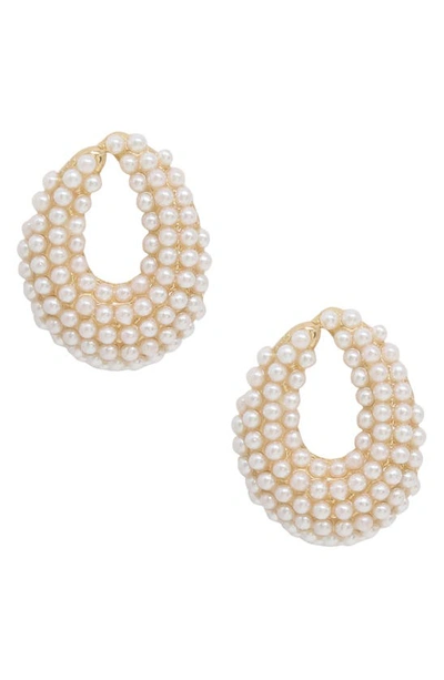 ETTIKA IMITATION PEARL EARRINGS,E2491.PRL.G