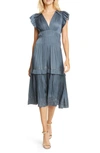 ULLA JOHNSON CLAUDIA RUFFLE MIDI DRESS,FA190110