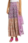 AMUR SCOUT PLEATED FLORAL SILK MAXI SKIRT,580752