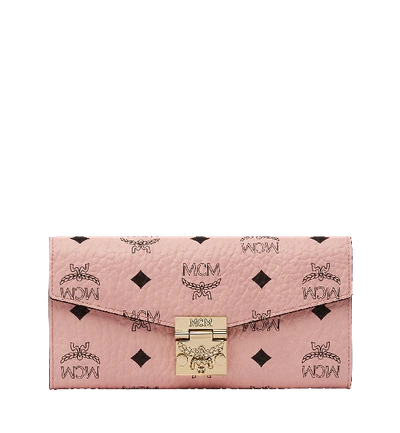 Pre-owned Mcm  Patricia Crossbody Wallet Visetos Large Soft Pink