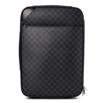 Pre-owned Louis Vuitton Suitcase Pegase Light Damier Graphite 55 Black/grey