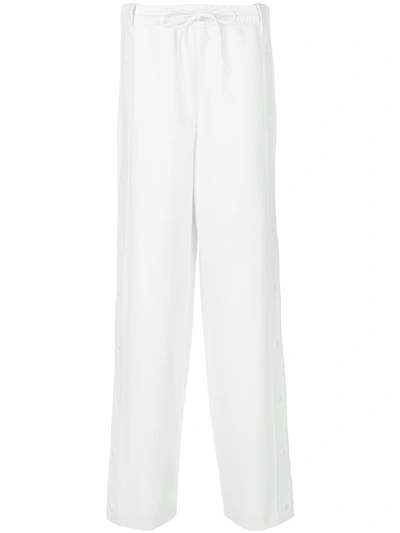 Valentino Wide Leg Trousers With Buttons In White