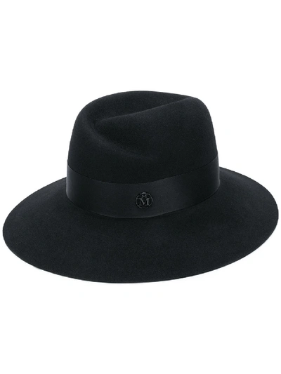 Maison Michel Virginie Rabbit Felt Fedora Hat In Black