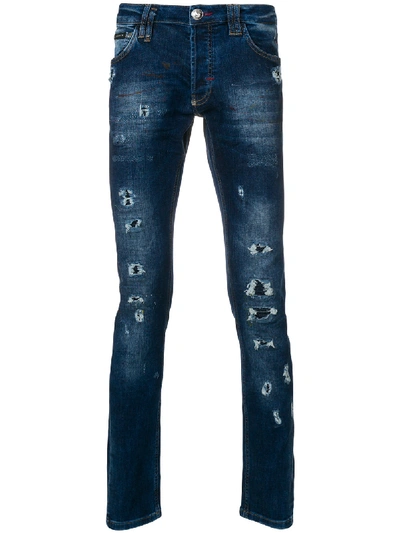 Philipp Plein Denim Jeans In Blue