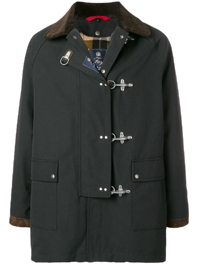 Fay Four Buttons Coat Original In Black