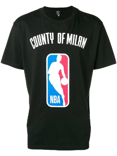 Marcelo Burlon County Of Milan Nba Cotton T-shirt In Black