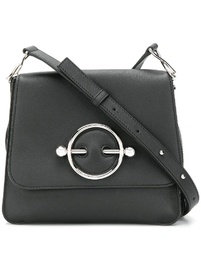 Jw Anderson Leather Disc Bag In Black