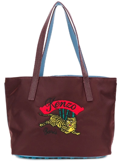 Kenzo Embroidered Bag In Red