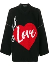 Dolce & Gabbana Oversize Intarsia Cashmere Blend Sweater In Black