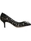 Dolce & Gabbana Woman Pumps Midnight Blue Size 4 Viscose, Cotton, Polyamide, Silk In Blue