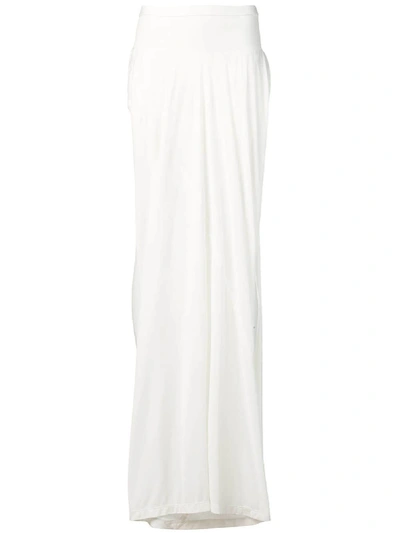 Rick Owens Long Skirt With Side Gaps In White