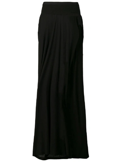 Rick Owens Long Skirt With Side Gaps In Black