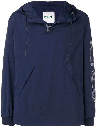 Kenzo Logo Jacket In Blue