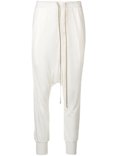 Rick Owens Drawstring Cropped Trousers In White