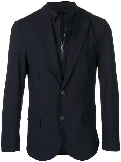 Emporio Armani Wool Jacket In Blue