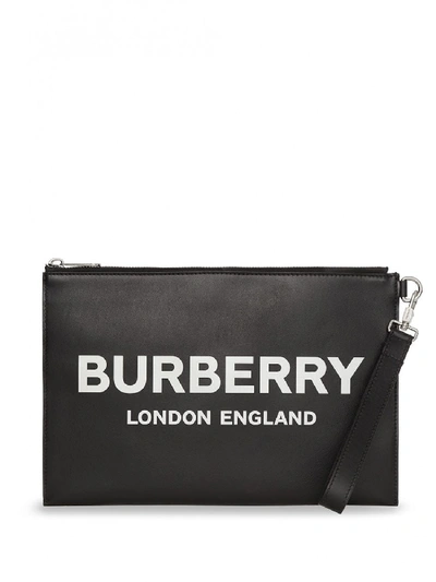 Burberry Black Smooth Leather Clutch