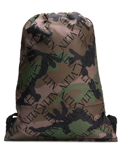 Valentino Garavani Camouflage Backpack In Green