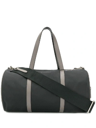 Burberry Large Kennedy Check Travel Bag In Black