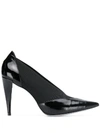 Givenchy Croc-effect Leather And Elastic Pumps In Black