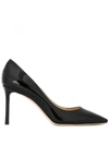 JIMMY CHOO ROMY 85 LEATHER PUMPS