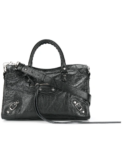 Balenciaga City Classic Small Leather Shoulder Bag In Black