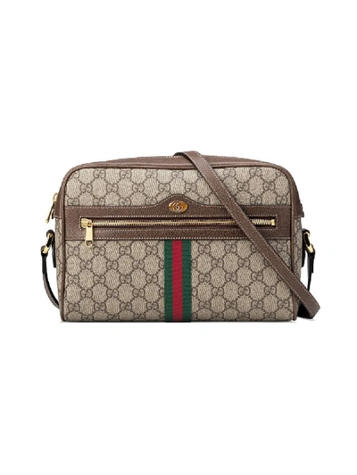 Gucci Ophidia Leather Bag In Brown
