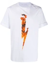 NEIL BARRETT FLAME PRINT COTTON T-SHIRT