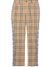 BURBERRY CHECKED COTTON TROUSERS