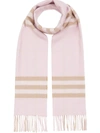 Burberry White Mega Check Cashmere Scarf In Beige