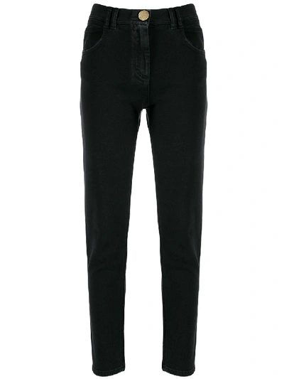 Balmain Slim Cotton Jeans In Black