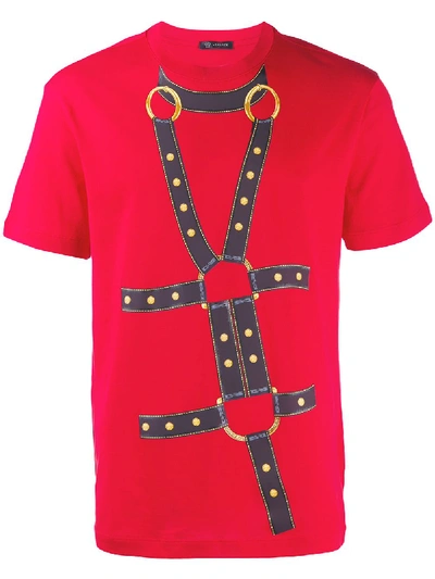 Versace T-shirt In Red Cotton