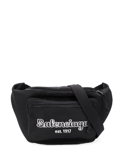 Balenciaga Belt Bag With Logo In Black