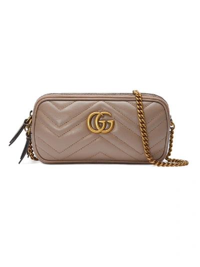 Gucci Gg Marmont Leather Pochette In Pink