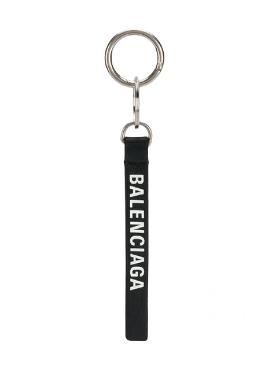 Balenciaga Logo Keychain In Black