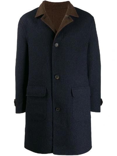 Brunello Cucinelli Wool Coat In Blue