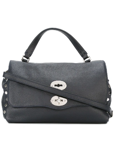 Zanellato Small Postina Leather Bag In Blue