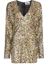 Attico Balloon Sleeve Sequinned Mini Dress In Multicolor