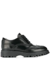 Prada Patent-leather Platform Brogues In Black