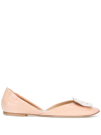 Roger Vivier Chips Patent Leather Ballet Flat In Pink