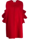 Valentino Ruffled Sleeve Cape In Red