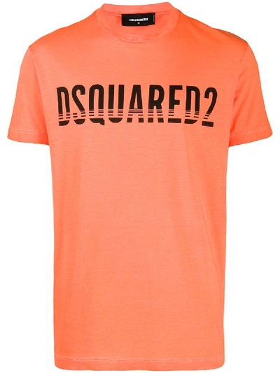 Dsquared2 Orange Logo-print Cotton T-shirt