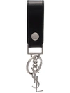 Saint Laurent Black Monogram Leather Keyring In Black